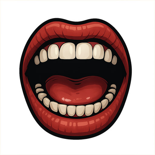 realistic mouth.
In-Game asset.  2d.  High contrast.  No shadows