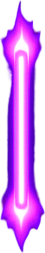 Bala de un rayo láser morado en vertical.
In-Game asset.  2d.  High contrast.  No shadows