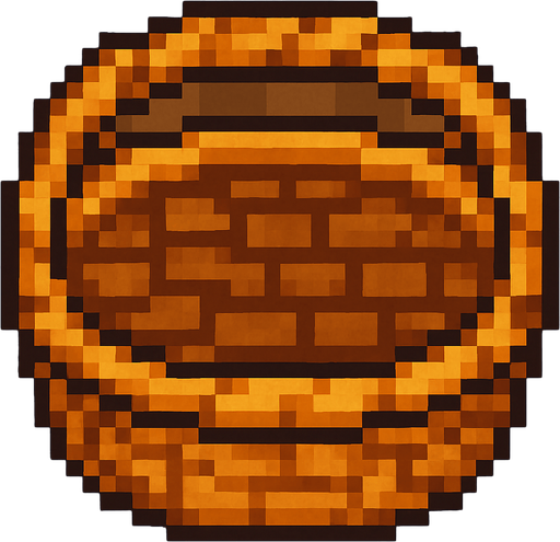 basket, top down, pixelart.
In-Game asset.  2d.  High contrast.  No shadows