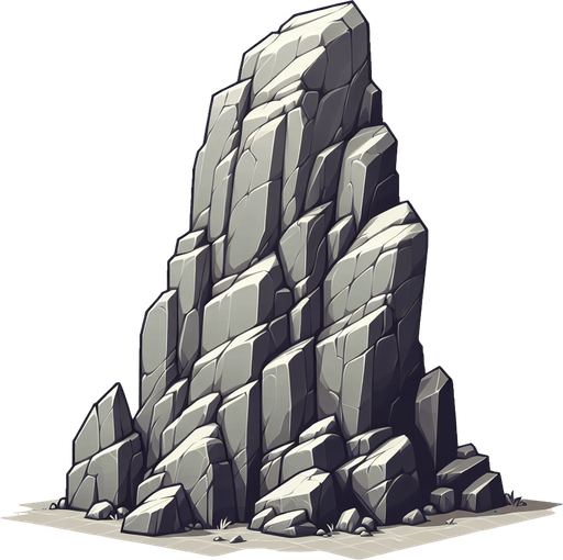 large rock.
Single Game Texture.  In-Game asset.  2d.  Blank background.  High contrast.  No shadows