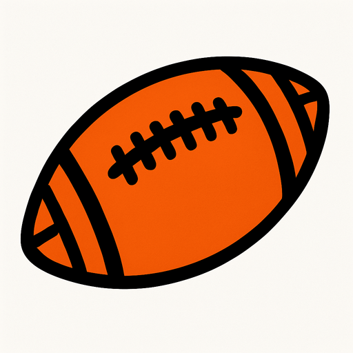 american football ball.
In-Game asset.  2d.  High contrast.  No shadows