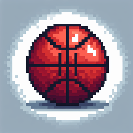 perfectly round basketball ball. pixelated. 8 bit..
Single Game Texture. In-Game asset. 2d. Blank background. High contrast. No shadows.