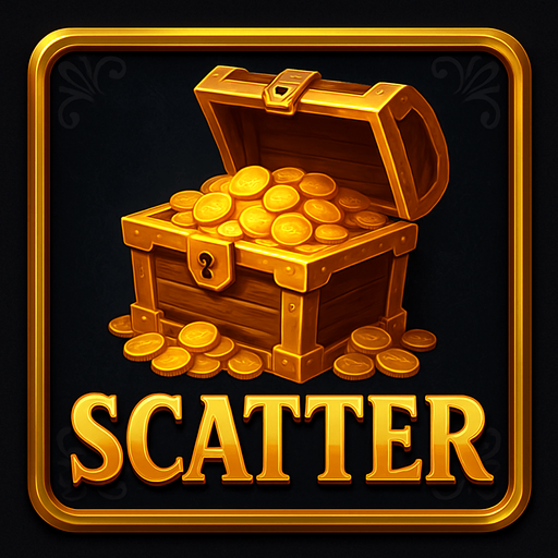 Crea un asset visual completo para el símbolo 'S' (Scatter) de Megaways: un Cofre del Tesoro o Bolsa de Dinero, directamente sobre su panel de fondo.

Diseño General:

Forma: Un panel cuadrado o ligeramente redondeado.

Fondo del Panel: Terciopelo oscuro (negro o azul noche) o un metal pulido muy oscuro.

Borde: Un borde elegante dorado o plateado alrededor del panel.

Detalles del Fondo: Puede tener un patrón sutil de filigrana de casino en las esquinas del panel.

Símbolo Central (Cofre/Bolsa):

Un cofre del tesoro abierto desbordando monedas de oro y joyas, o una bolsa de dinero con el signo '$', posicionada centralmente.

Colores: Dorados, marrones y brillantes..
In-Game asset.  2d.  High contrast.  No shadows