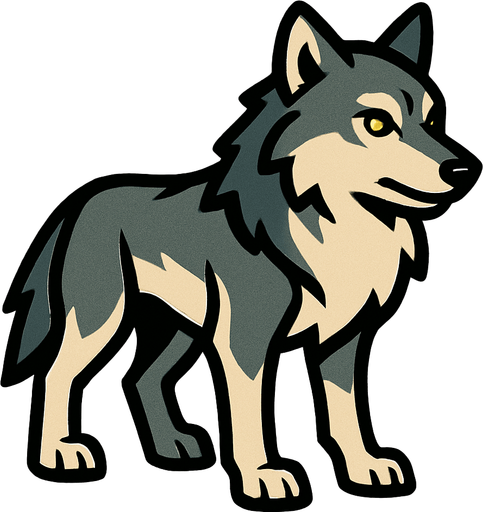 Wolf.
In-Game asset.  2d.  High contrast.  No shadows