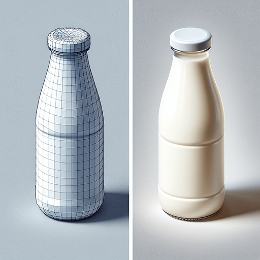 A bottle of milk.
Single Game Texture. In-Game asset. 2d. Blank background. High contrast. No shadows.