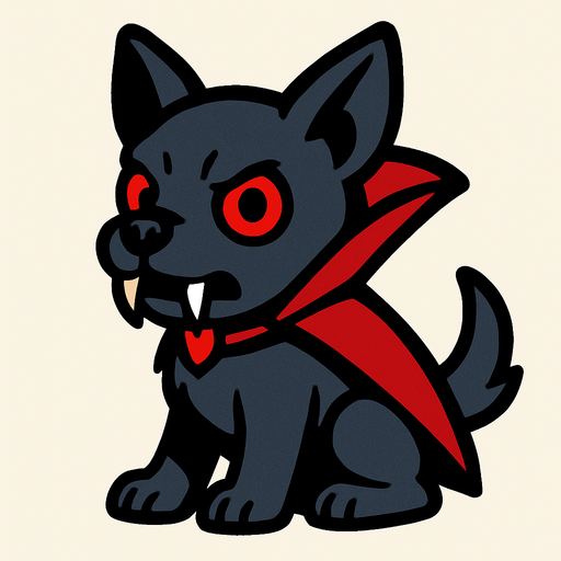 Chiot vampire.
In-Game asset.  2d.  High contrast.  No shadows