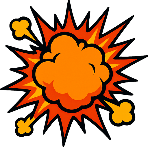 explosion effect.
In-Game asset.  2d.  High contrast.  No shadows