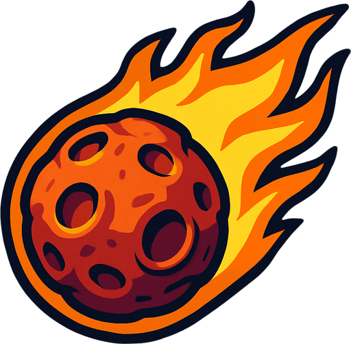 Meteor.
In-Game asset.  2d.  High contrast.  No shadows