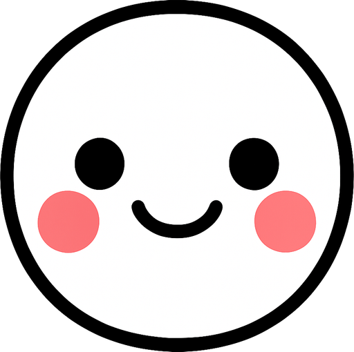 linear features cute face frameless.
In-Game asset.  2d.  High contrast.  No shadows