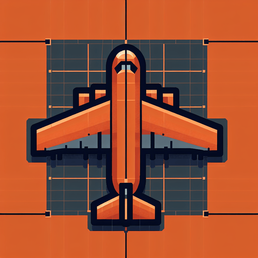A cargo plane from top view (2d) of orange colour.
Single Game Texture. In-Game asset. 2d. Blank background. High contrast. No shadows.