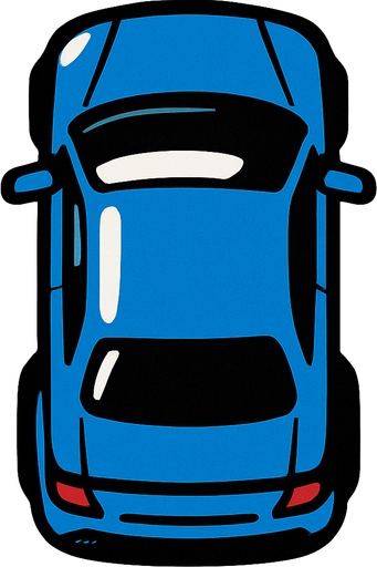 car top view.
In-Game asset.  2d.  High contrast.  No shadows