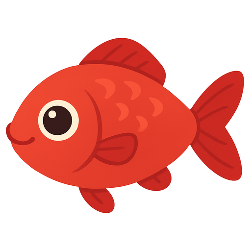 kırmızı renk tatlı balık görseli. No background. Transparent background. Blank background. No shadows. 2d. In-Game asset. flat