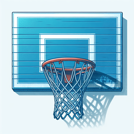 Blue Basketball Hoop.
Single Game Texture. In-Game asset. 2d. Blank background. High contrast. No shadows.