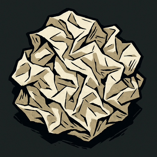 crumpled paper.
In-Game asset.  2d.  High contrast