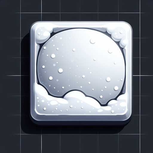 snow covered square with round corners Single Game Texture. In-Game asset. 2d. Blank background. High contrast. No shadows. Single Game Texture. In-Game asset. 2d. Blank background. High contrast. No shadows.