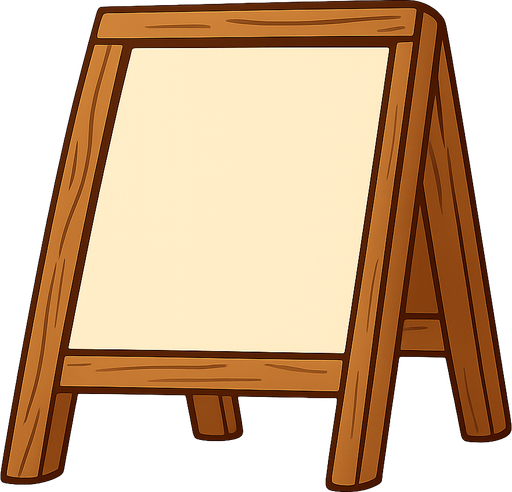 Wooden table menu. No background. Transparent background. Blank background. No shadows. 2d. In-Game asset. flat