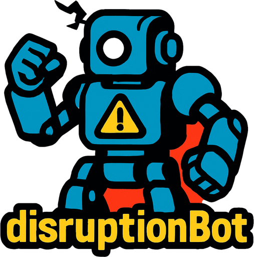 disruptionBot.
In-Game asset.  2d.  High contrast.  No shadows