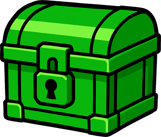 Green box.
In-Game asset.  2d.  High contrast.  No shadows