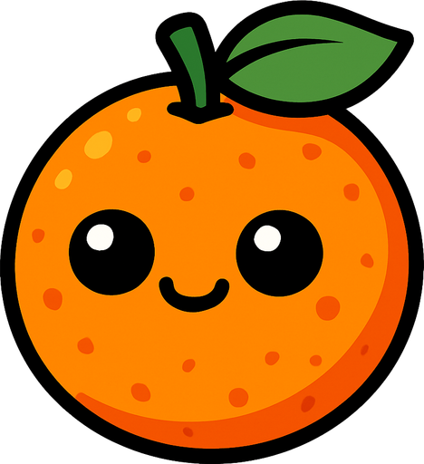 Naranja cute.
In-Game asset.  2d.  High contrast.  No shadows