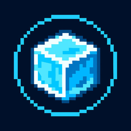 30x30, ice cube, symmetrical, circular.
In-Game asset.  2d.  High contrast.  No shadows