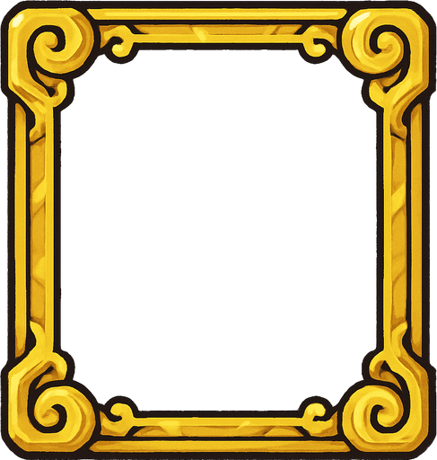 etrafı sarı işleme çerçeveli beyaz.
In-Game asset.  2d.  High contrast.  No shadows