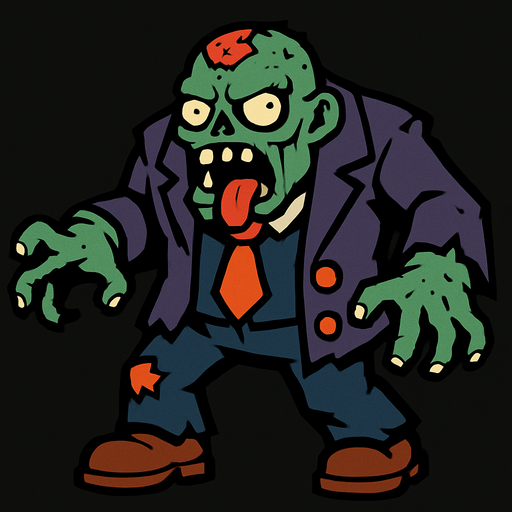 Zombie boss.
In-Game asset.  2d.  High contrast.  No shadows