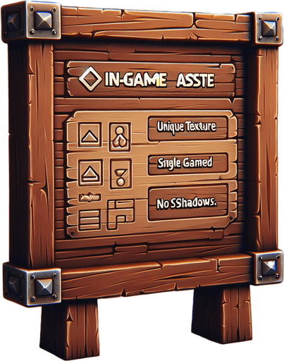 un cartel de madera sin soporte rectangulo 200-100.
Single Game Texture.  In-Game asset.  2d.  Blank background.  High contrast.  No shadows