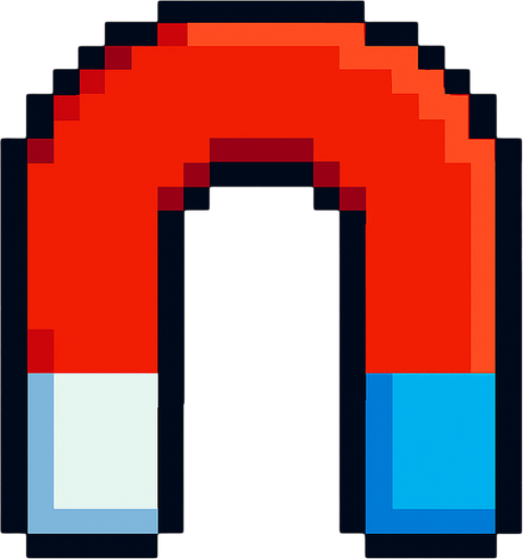 pixelart magnet
In-Game asset.  2d.  High contrast.  No shadows. Pixel art