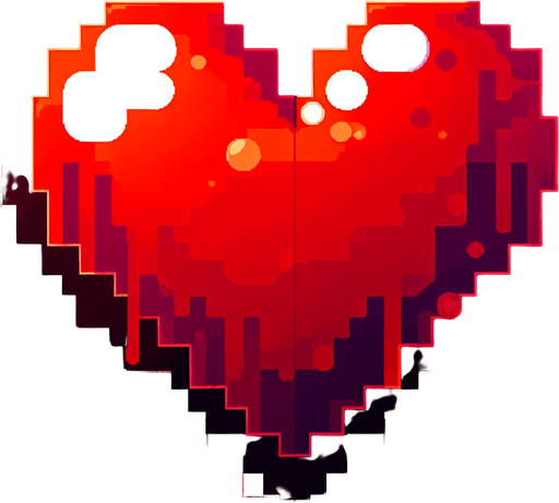 a red heart.
Single Game Texture.  In-Game asset.  2d.  Blank background.  High contrast.  No shadows