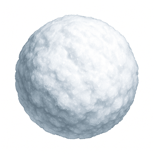 Bola de nieve, algo realista.
In-Game asset.  2d.  High contrast.  No shadows