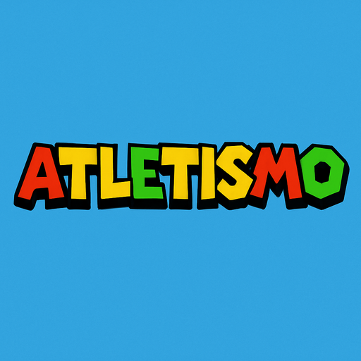 quiero que hagas un titulo 2d que diga atletismo, con tipografia estilo mario bros.
In-Game asset.  2d.  High contrast.  No shadows