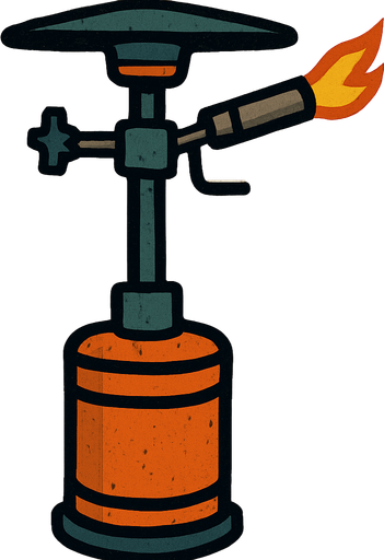 Blow torch patio heater.
In-Game asset.  2d.  High contrast.  No shadows