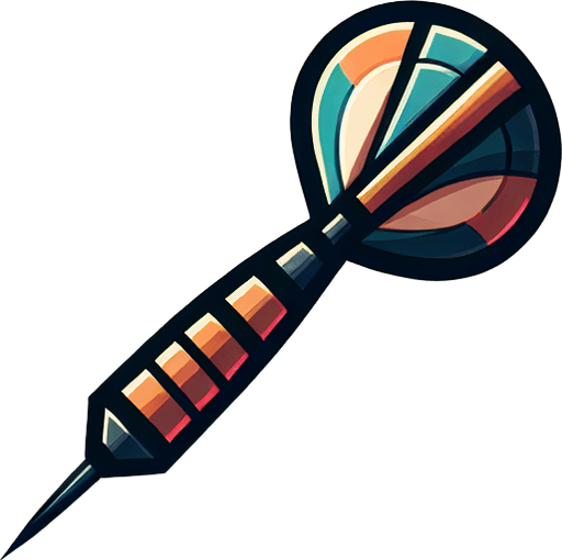 Dart seen from the side.
Single Game Texture.  In-Game asset.  2d.  Blank background.  High contrast.  No shadows