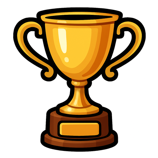 A trophy without any background.
In-Game asset.  2d.  High contrast.  No shadows
