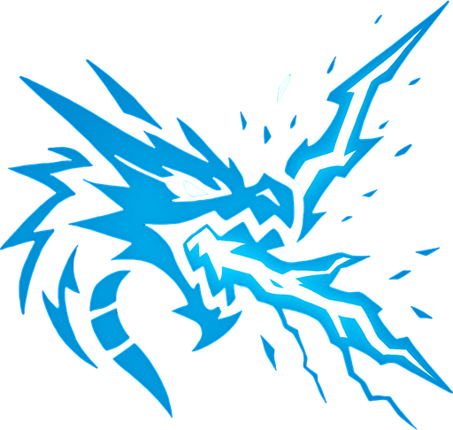 efek slash kepala naga petir ke depan.
In-Game asset.  2d.  High contrast.  No shadows