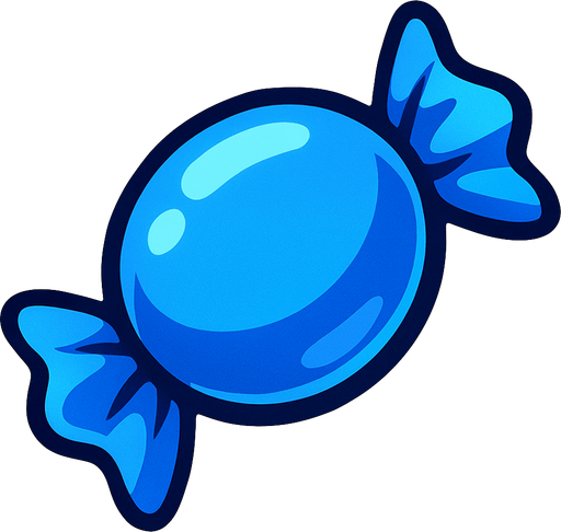 blue candy.
In-Game asset.  2d.  High contrast.  No shadows