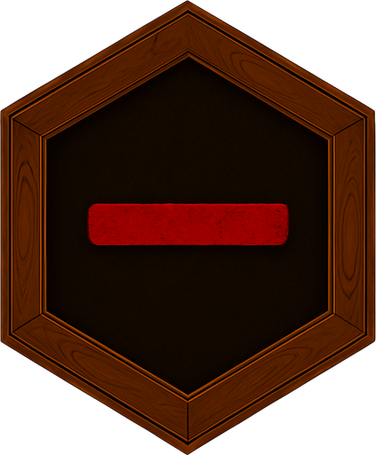 A frame that symbolizes that the element inside is penalized, unboosted, has a minus to its effect