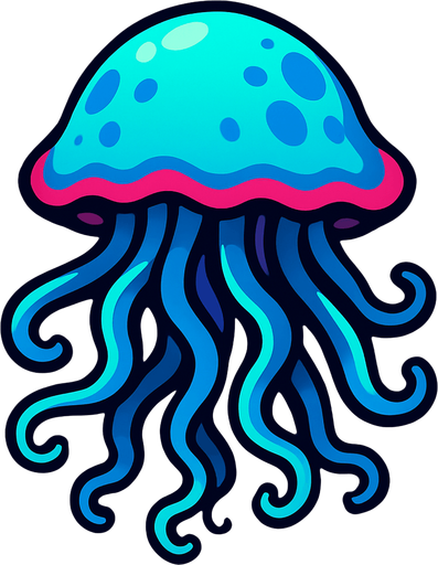 Medusa de mar.
In-Game asset.  2d.  High contrast.  No shadows