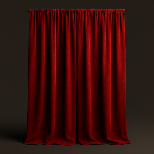 make a red curtain but just curtain like real 3d.
In-Game asset.  High contrast. shadow