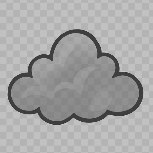 grey transparent cloud.
In-Game asset.  2d.  High contrast.  No shadows