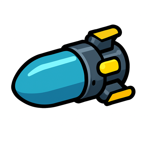 Robot bullet 2d game.
In-Game asset.  2d.  High contrast.  No shadows