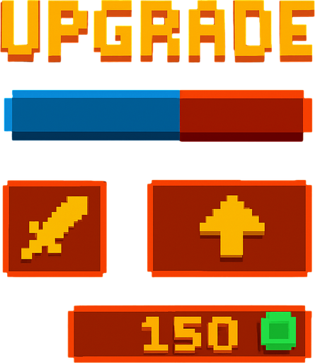 Upgrade system ui background like piksel.
In-Game asset.  2d.  High contrast.  No shadows