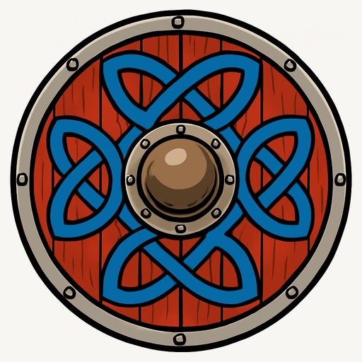 Escudo viquingo.
In-Game asset.  2d.  High contrast.  No shadows