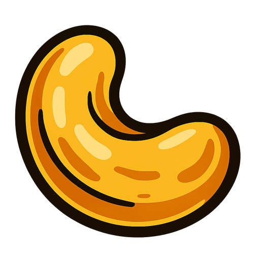 Cashew nut.
In-Game asset.  2d.  High contrast.  No shadows