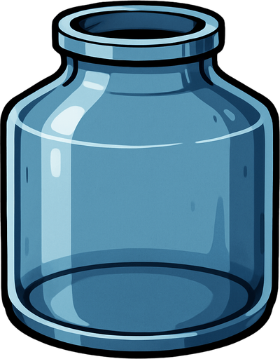 Enorme Récipient transparent.
In-Game asset.  2d.  High contrast.  No shadows