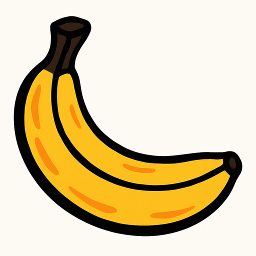 Muz meyvesi.
In-Game asset.  2d.  High contrast.  No shadows