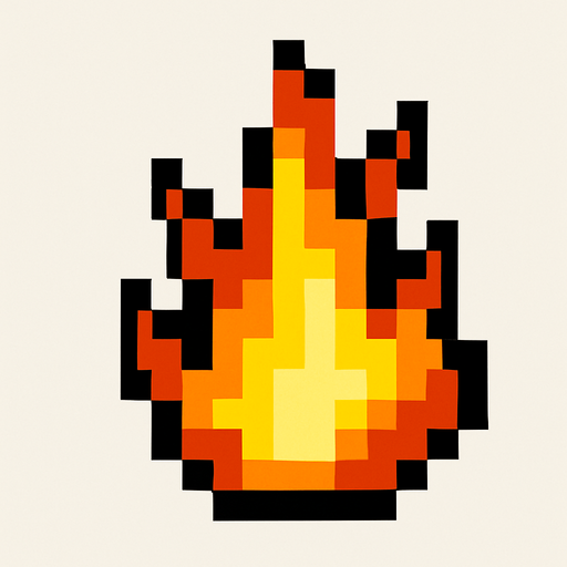 Minecraft yanma efekti.
In-Game asset.  2d.  High contrast.  No shadows