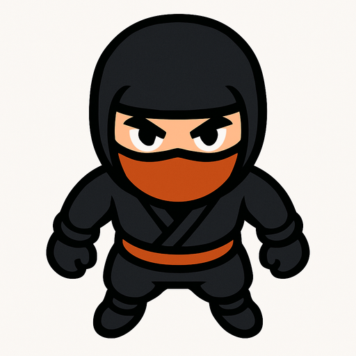 ninja 2d updown.
In-Game asset.  2d.  High contrast.  No shadows