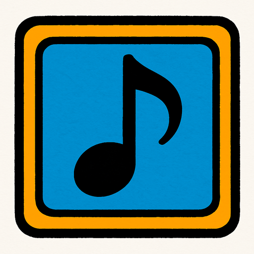 A "single" tile of musical note 🎵.
In-Game asset.  2d.  High contrast.  No shadows