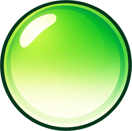 Green and white gradient orb.
In-Game asset.  2d.  High contrast.  No shadows